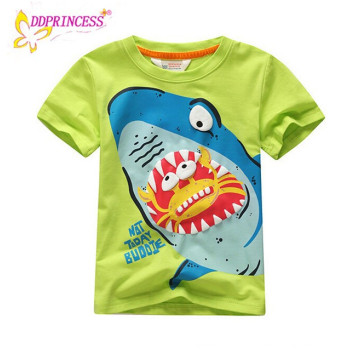 дешевые цена 2014 лето детская одежда мальчик футболка мальчик носить красочные 3D печать рубашка обслуживание OEM ребенком 